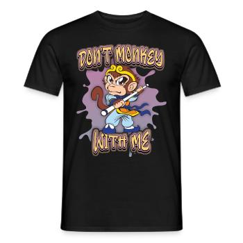 Affe, Cartoon-Affe, Ninja-Affe, lustiger Spruch - Männer T-Shirt - Schwarz - Vorne - AI Model Male 178 light (178cm)