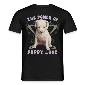 Süßer Labrador-Welpe Hund Valentinstag Spruch - Männer T-Shirt - Schwarz - Vorne - AI Model Male 178 light (178cm)
