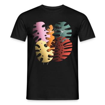 Monstera Leaves Boho Design Boho Monstera - Men's T-Shirt - black - Front - AI Model Male 178 light (178cm)