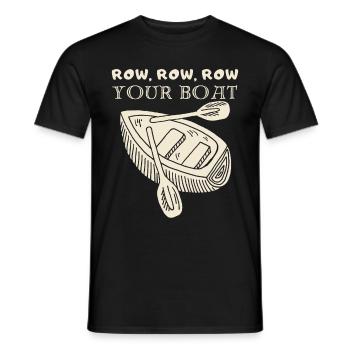 Rowing, boat, rowing boat funny saying nursery rhyme - Men's T-Shirt - black - Front - AI Model Male 178 light (178cm)