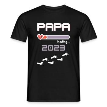 Papa 2023 loading... - Männer T-Shirt - Schwarz - Vorne - AI Model Male 178 light (178cm)