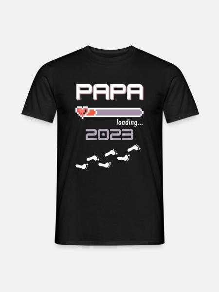 Papa 2023 loading... - Männer T-Shirt - Schwarz