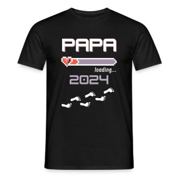Papa 2024 loading... - Männer T-Shirt - Schwarz - Vorne - AI Model Male 178 light (178cm)
