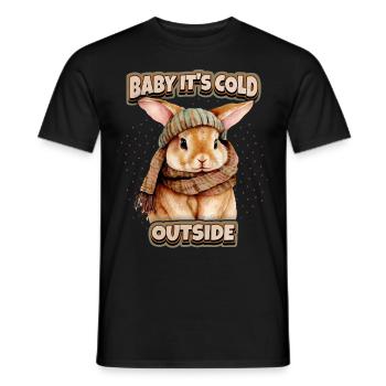Kaninchen Hase Kawaii Illustration lustiger Spruch - Männer T-Shirt - Schwarz - Vorne - AI Model Male 178 light (178cm)