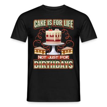 Birthday, Birthday Cake, 3D Cake Saying - Men's T-Shirt - black - Front - AI Model Male 178 light (178cm)