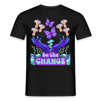 Psychedelische Pilze, Mushroom, lustiger Spruch - Männer T-Shirt - Schwarz - Vorne - AI Model Male 178 light (178cm)