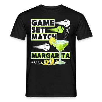 Tennis Dicton Game Set Match Margarita, drôle - T-shirt homme - noir - Devant - AI Model Male 178 light (178cm)