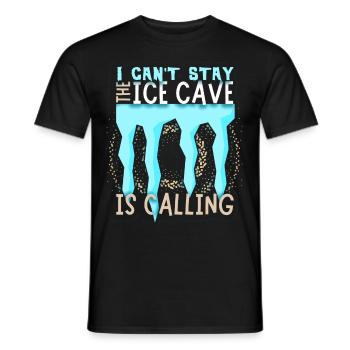 Spéléologue, Ice Cave Ice Cave Research Saying - T-shirt homme - noir - Devant - AI Model Male 178 light (178cm)