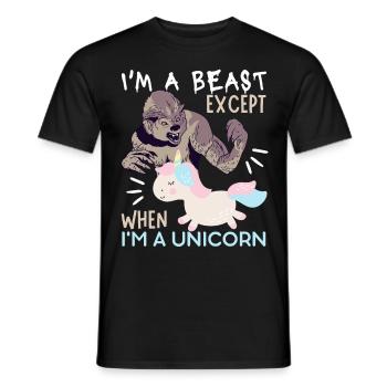 Einhorn-Unicorn, Ungeheuer, Zombie Spruch - Männer T-Shirt - Schwarz - Vorne - AI Model Male 178 light (178cm)