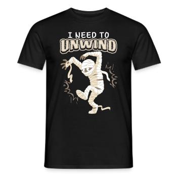 Funny saying, cartoon mummy, funny mummy - Men's T-Shirt - black - Front - AI Model Male 178 light (178cm)