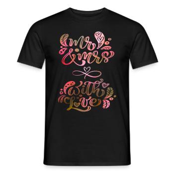 Mr & Mrs, Love-Love, Wedding, Wedding Typography - Men's T-Shirt - black - Front - AI Model Male 178 light (178cm)