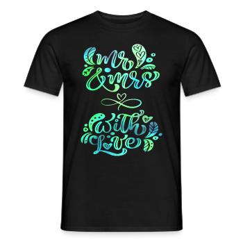 Mr & Mrs, Love-Love, Wedding, Wedding Typography - Men's T-Shirt - black - Front - AI Model Male 178 light (178cm)