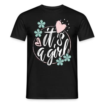 Baby-Girl, Spruch It's-a-Girl, Schwangerschaft - Männer T-Shirt - Schwarz - Vorne - AI Model Male 178 light (178cm)