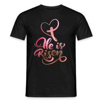 Easter Jesus Christ Resurrection Saying - Men's T-Shirt - black - Front - AI Model Male 178 light (178cm)