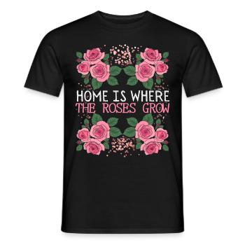 Vintage Roses, Roses Decor, Funny Saying - Men's T-Shirt - black - Front - AI Model Male 178 light (178cm)