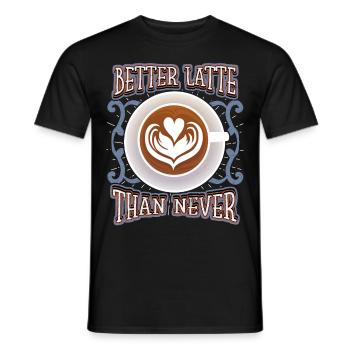 Kaffee Latte, lustiger Spruch, Pun Kaffeetrinker - Männer T-Shirt - Schwarz - Vorne - AI Model Male 178 light (178cm)