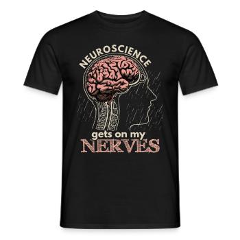 Neuroscience, brain surgeon, funny saying - Men's T-Shirt - black - Front - AI Model Male 178 light (178cm)