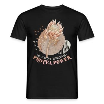 Protea, botanische Illustration, Spruch - Männer T-Shirt - Schwarz - Vorne - AI Model Male 178 light (178cm)