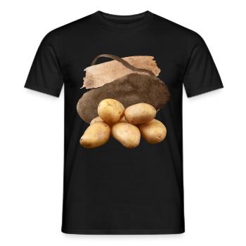 Potato, Potato Design, Vegan Potatoes - Men's T-Shirt - black - Front - AI Model Male 178 light (178cm)