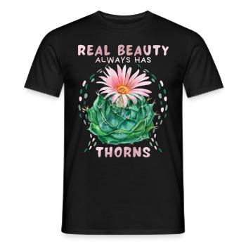 Cactus-Kaktus, lustiger Spruch mit Kaktusblüte - Männer T-Shirt - Schwarz - Vorne - AI Model Male 178 light (178cm)