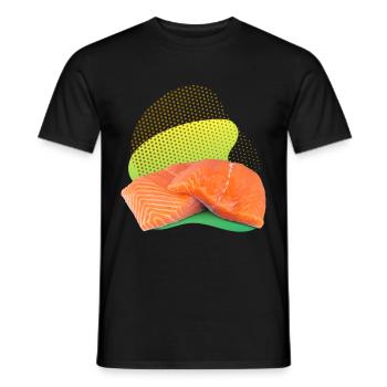 Salmon, Salmon, Salmon Steak, Smoked Salmon - Men's T-Shirt - black - Front - AI Model Male 178 light (178cm)