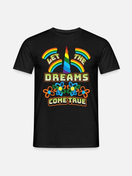 Einhorn, Unicorns, LGBTQ, Regenbogen, Spruch - Männer T-Shirt - Schwarz