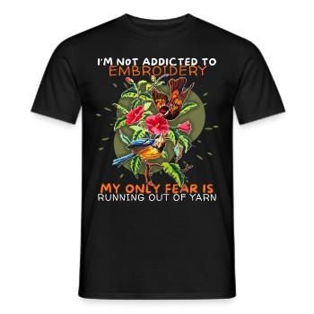 Embroidery, embroidery, cross stitch, funny saying - Men's T-Shirt - black - Front - AI Model Male 178 light (178cm)