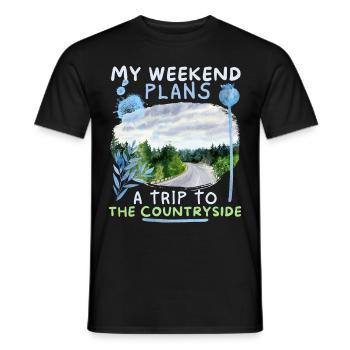 Weekend Car Excursion, Camping, Shore Excursion - Men's T-Shirt - black - Front - AI Model Male 178 light (178cm)