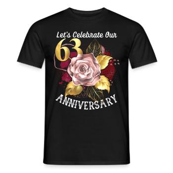 63rd anniversary, anniversary celebration, wedding anniversary - Men's T-Shirt - black - Front - AI Model Male 178 light (178cm)
