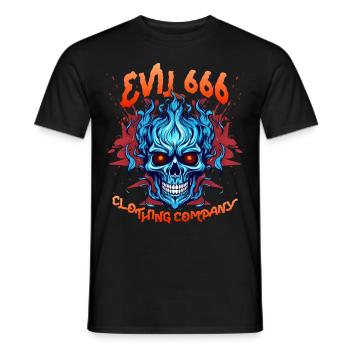 Devil Devil, Evil 666, Comic Devil Satan Saying - Men's T-Shirt - black - Front - AI Model Male 178 light (178cm)