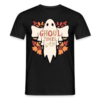 Halloween Geist, Morbider Spruch Ghoul Times - Männer T-Shirt - Schwarz - Vorne - AI Model Male 178 light (178cm)