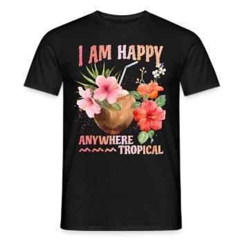 Cocktail de noix de , Hibiscus, Tropiques, Mers du Sud, Dicton - T-shirt homme - noir - Devant - AI Model Male 178 light (178cm)