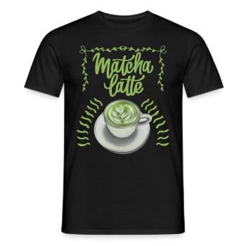 Matcha Latte Typografie, Tasse Matcha, Spruch - Männer T-Shirt - Schwarz - Vorne - AI Model Male 178 light (178cm)