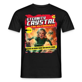 des années 50, bande dessinée des années 1950, vaisseau spatial cosmique - T-shirt homme - noir - Devant - AI Model Male 178 light (178cm)