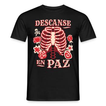 Skelett, Brustkorb, lustiger Spruch Rest-In-Peace - Männer T-Shirt - Schwarz - Vorne - AI Model Male 178 light (178cm)
