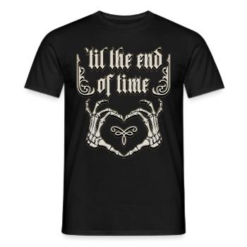 Gothic Love, Saying with Bone Hands, Skeleton - Men's T-Shirt - black - Front - AI Model Male 178 light (178cm)