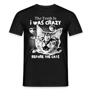 Collage de chat fou, chats drôles disant - T-shirt homme - noir - Devant - AI Model Male 178 light (178cm)
