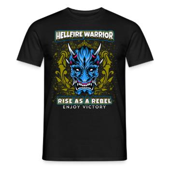 Devil Satan, guerrier du feu de l’enfer disant, Style comique - T-shirt homme - noir - Devant - AI Model Male 178 light (178cm)