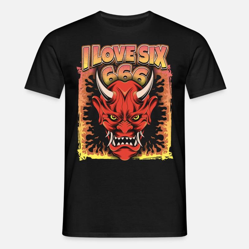 Devil-Devil, Satan Saying 666 - Men's T-Shirt - black