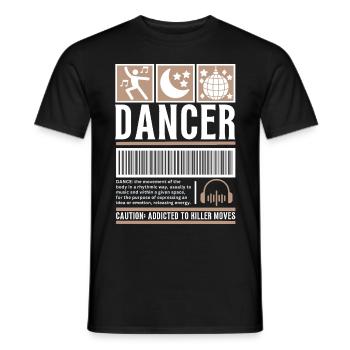 Streetwear Dancing, Dancers, Vintage Fashion Label - Men's T-Shirt - black - Front - AI Model Male 178 light (178cm)