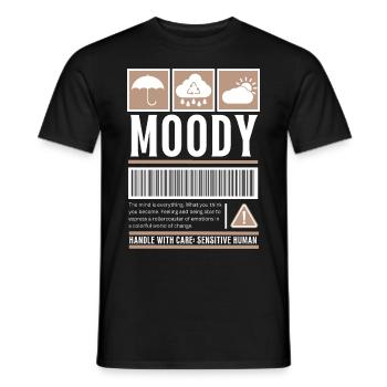 Streetwear Moody, Moody Vintage Fashion Label - T-shirt homme - noir - Devant - AI Model Male 178 light (178cm)