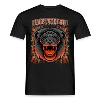 Funny Lion Saying, Lion Head Big Cat - Men's T-Shirt - black - Front - AI Model Male 178 light (178cm)