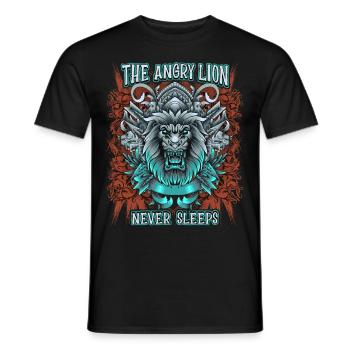 Löwen Spruch, mythologischer Löwe, Löwenkopf - Männer T-Shirt - Schwarz - Vorne - AI Model Male 178 light (178cm)