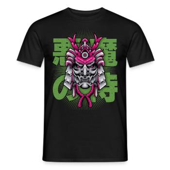 Japanese Demon, Samurai Oni, Mask - Men's T-Shirt - black - Front - AI Model Male 178 light (178cm)