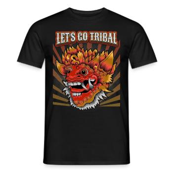 Barong Mask, Indonesian Mask, Bali Rangda - Men's T-Shirt - black - Front - AI Model Male 178 light (178cm)