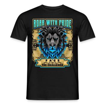 Lion Saying, Lion Head - Men's T-Shirt - black - Front - AI Model Male 178 light (178cm)