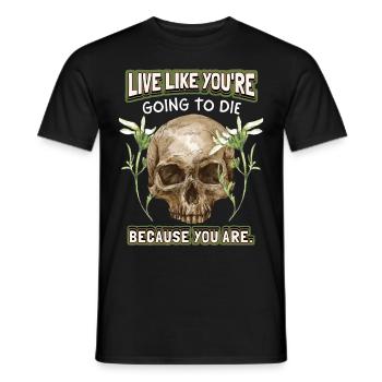 Drôle de tête de mort disant, tête de mort Vintage - T-shirt homme - noir - Devant - AI Model Male 178 light (178cm)
