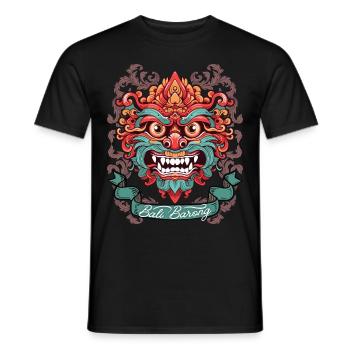 Barong Mask, Indonesian Deity, Bali - Men's T-Shirt - black - Front - AI Model Male 178 light (178cm)