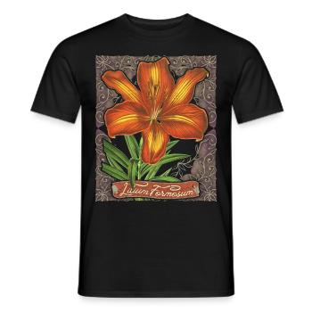 Vintage Lilie, Lilium Formosanum, Blume, antik - Männer T-Shirt - Schwarz - Vorne - AI Model Male 178 light (178cm)
