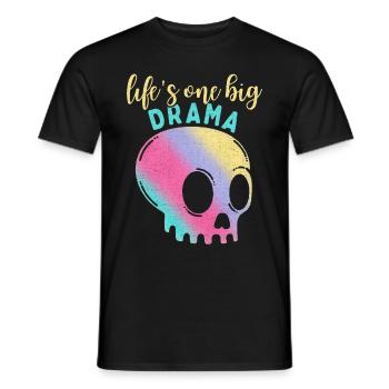 Dicton drôle de crâne arc-en-ciel dans un style comique - T-shirt homme - noir - Devant - AI Model Male 178 light (178cm)